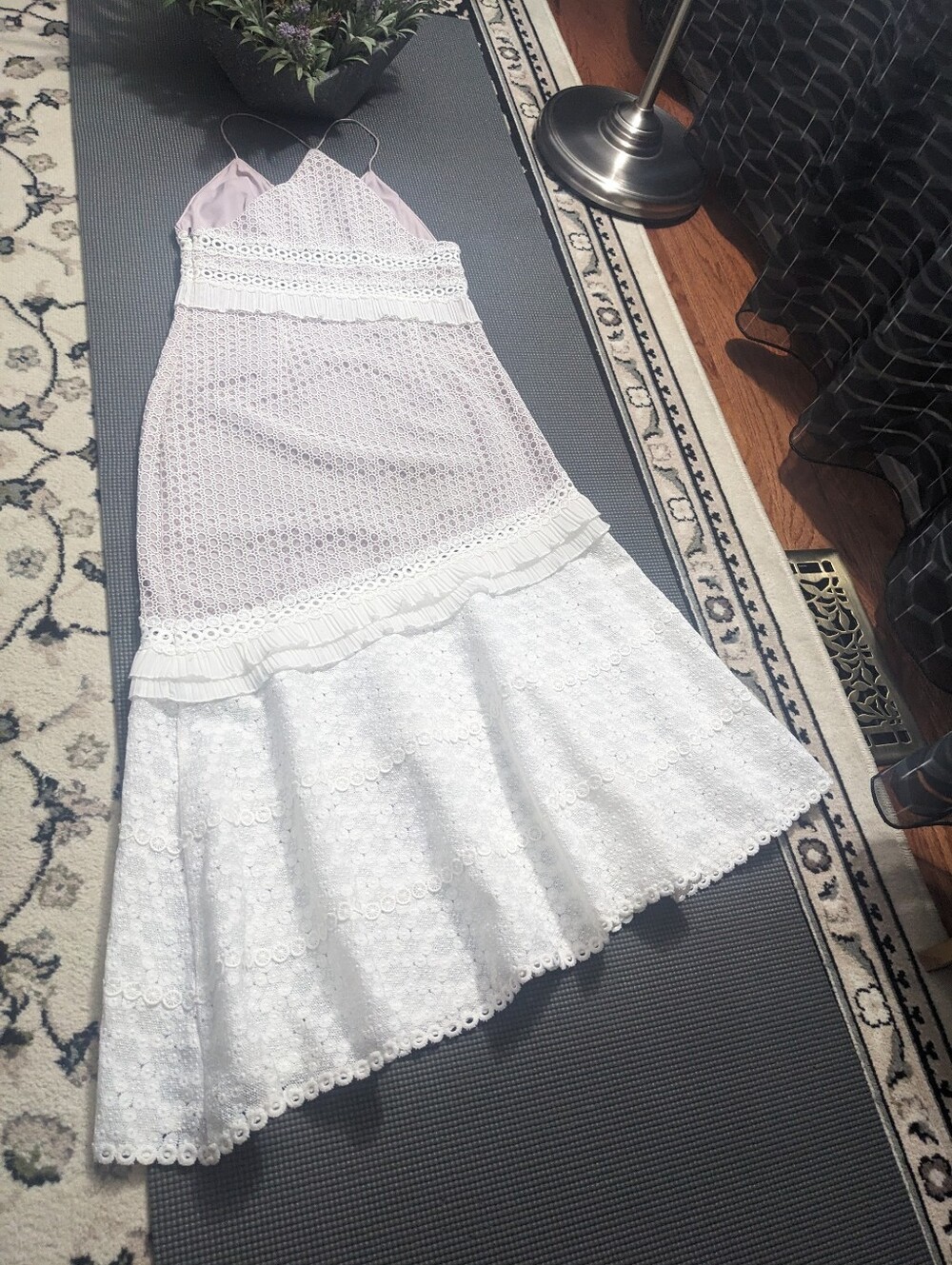 SAYLOR White Eyelet Lace Midi Dress - Picture 4 of 13